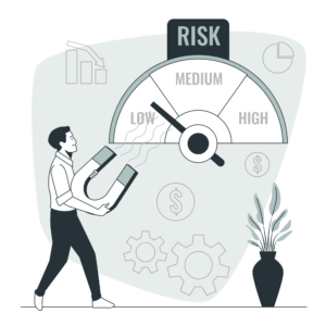 Risk management team evaluating potential financial risks in an industrial setting.